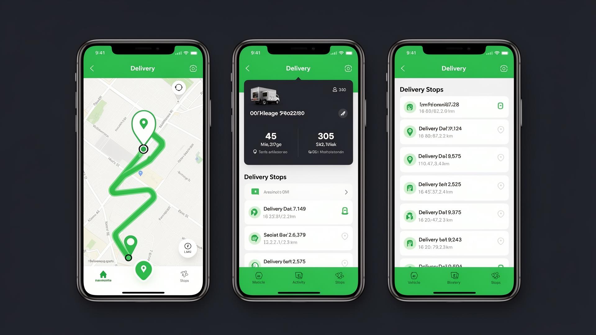 FleetSweeper mobile app screens